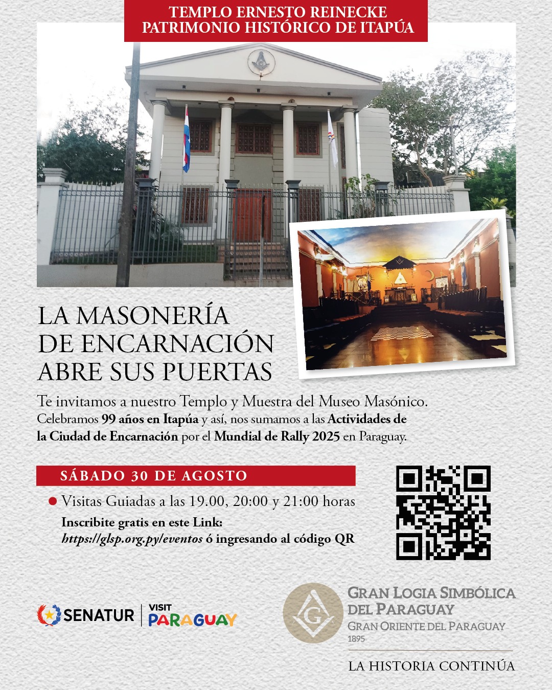 Apertura del histórico Templo Ernesto Reinecke y muestra del Museo Masónico - Encarnación