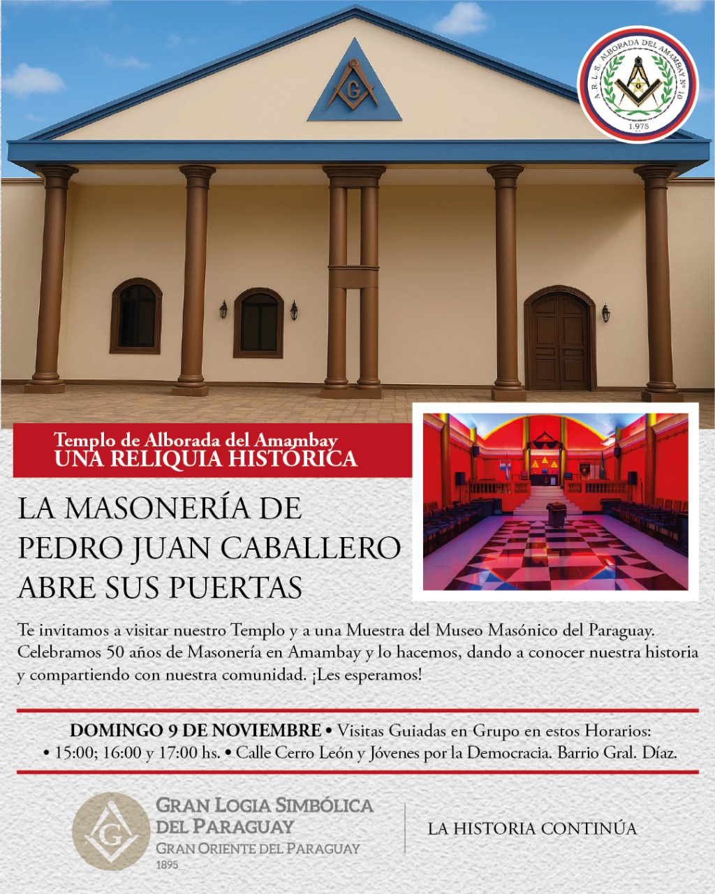Apertura del histórico Templo de Alborada y muestra del Museo Masónico - Pedro Juan Caballero